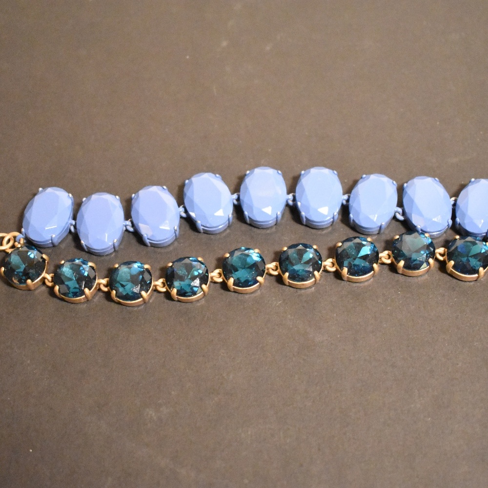 J. Crew brûlée blue stone and gold bracelet